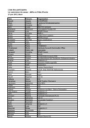 Liste des participants Le commerce du cacao ... - SÜDWIND-Institut