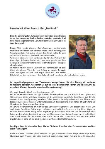 Interview mit Oliver Pautsch über “Der Bruch” (.pdf) - suelz-koeln.de