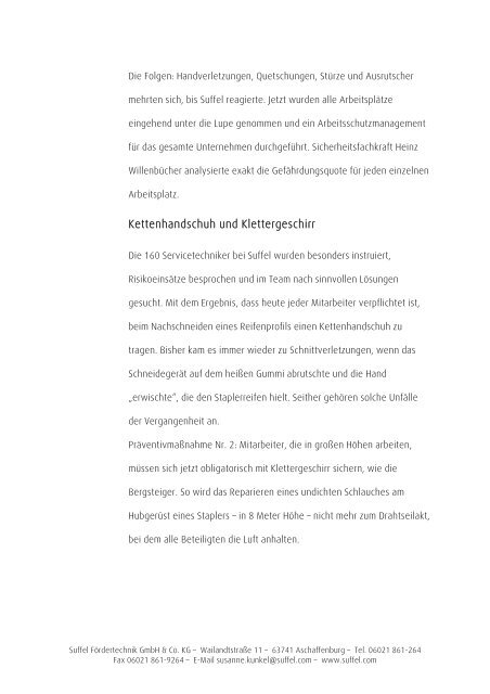 Presse-Mitteilung der Firma Suffel als PDF