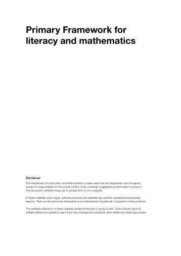 Primary Framework for literacy and mathematics - Suffolk Maths