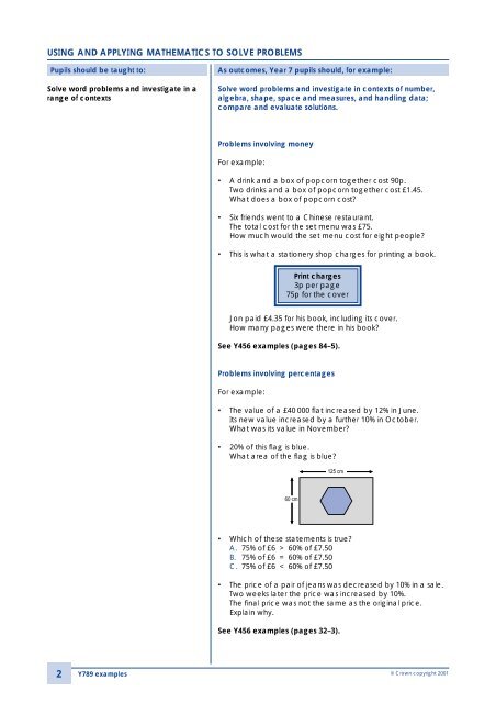 Using and applying mathematics to solve problems - Count On