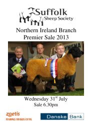 Northern Ireland Branch Premier Sale 2013 - Suffolk Sheep Society