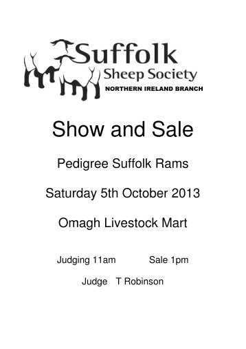 Show and Sale - Suffolk Sheep Society