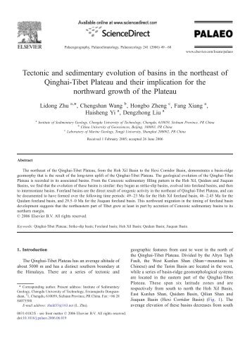 Tectonic and sedimentary evolution of basins in the northeast of ...