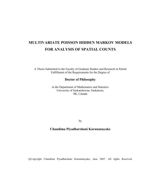 multivariate poisson hidden markov models for analysis of spatial ...