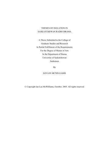 thesis - eCommons - University of Saskatchewan