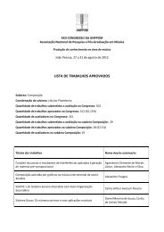 LISTA DE TRABALHOS APROVADOS - Anppom