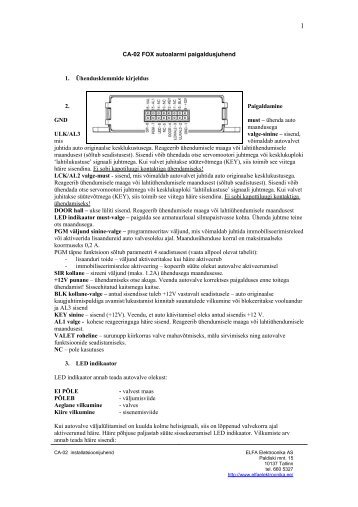 Jablotroni juhtmeta heliindikaatori UC-260 installatsioonijuhend