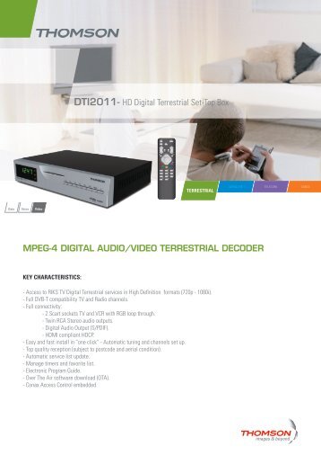 DTI2011- HD Digital Terrestrial Set-Top Box MPEG ... - Skaitmenine.lt