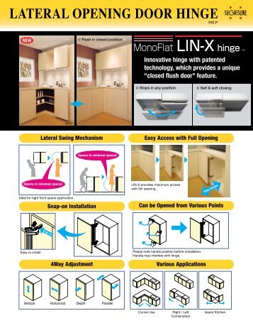 LATERAL OPENING DOOR HINGE - Sugatsune