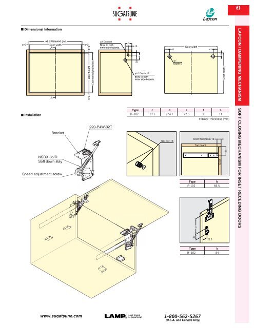 soft closing mechanism for inset receding doors if - Sugatsune