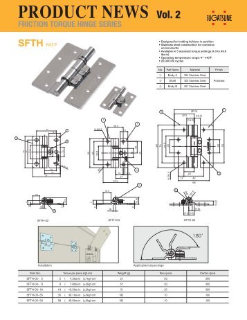 friction torque hinge series - Sugatsune