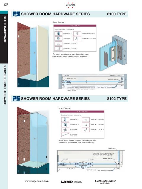 SHOWER ROOM HARDWARE SERIES 8100 TYPE ... - Sugatsune