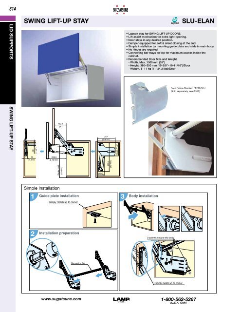 SLU-ELAN SWING LIFT-UP STAY - Sugatsune