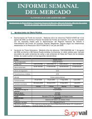 informe semanal del mercado - Superintendencia General de Valores