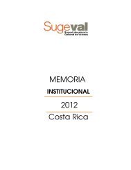 Memoria Institucional de SUGEVAL 2012 - Superintendencia ...