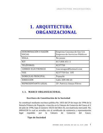 1. ARQUITECTURA ORGANIZACIONAL - Sistema Unico de ...