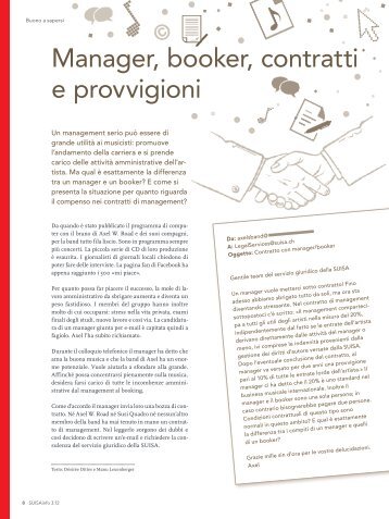 Manager, booker, contratti e provvigioni (PDF, 158KB) - Suisa