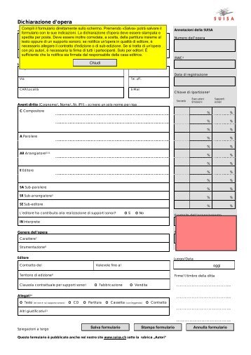 Formulario di dichiarazione d'opera per Acrobat Reader (da ... - Suisa