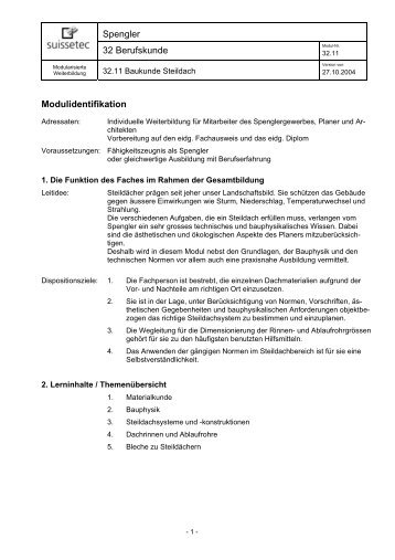 32.11 Baukunde Steildach 27.4 KB pdf - Suissetec