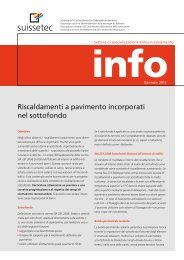 Riscaldamenti a pavimento incorporati nel sottofondo - Suissetec