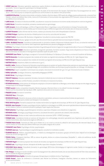 Catalogue des formations 2011 Ã  tÃ©lÃ©charger - sujetlibre