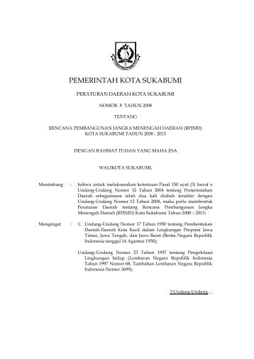 rpjmd kota sukabumi 2009-2013 - Pemerintah Kota Sukabumi