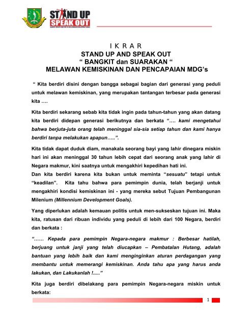 IKRAR STAND UP AND SPEAK OUT - Pemerintah Kota Sukabumi