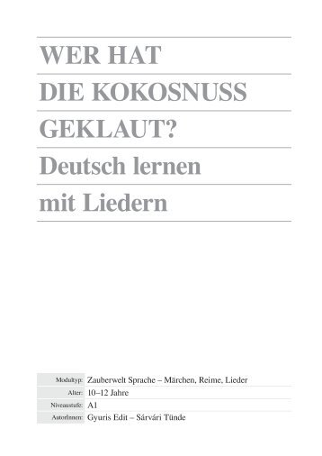 wer hat die kokosnuss geklaut? deutsch lernen mit liedern - Sulinet