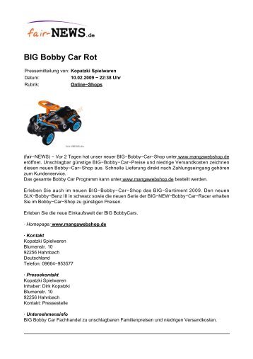 PDF :: fair-NEWS.de :: BIG Bobby Car Rot