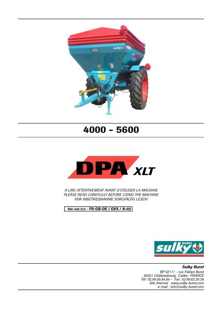 DPA XLT-FR-GB-DE-02.qxd - Sulky Burel