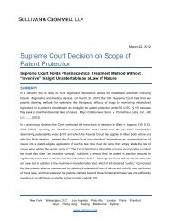 Supreme Court Decision on Scope of Patent Protection - Sullivan ...