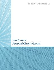 Estates and Personal Clients Group - Sullivan & Cromwell
