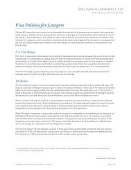 Visa Policies for Lawyers - Sullivan & Cromwell