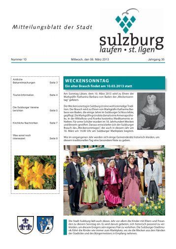 WECKENSONNTAG - Gemeinde Sulzburg