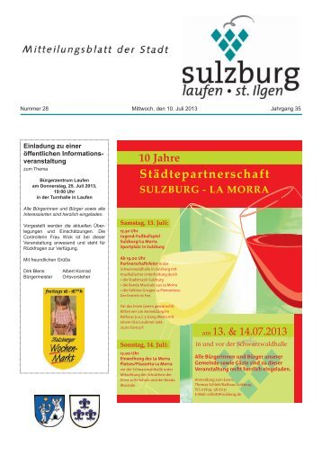 Mitteilungsblatt der Stadt Sulzburg KW 28-2013 vom 10.07.2013