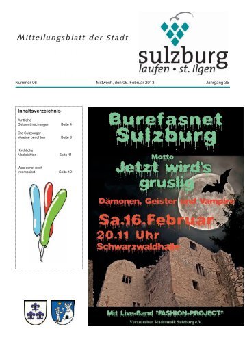 Mitteilungsblatt der Stadt Sulzburg - KW 06-2013 vom - Gemeinde ...