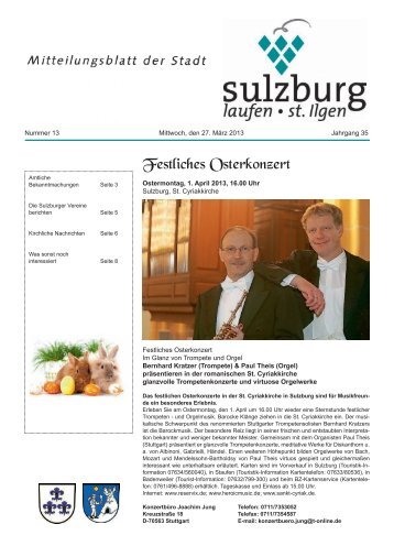 Festliches Osterkonzert - Gemeinde Sulzburg