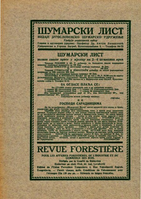 Å UMARSKI LIST 3/1931