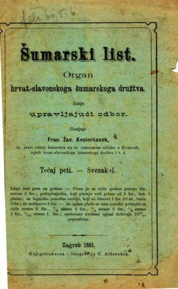 Å UMARSKI LIST 1/1881