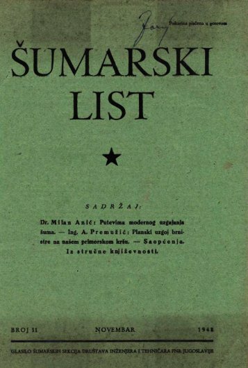 Å UMARSKI LIST 11/1948