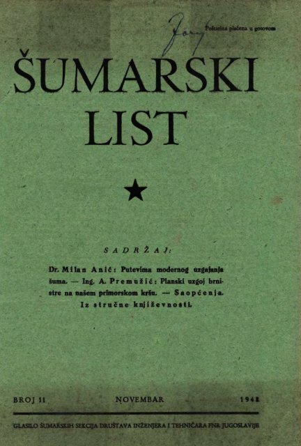 Å UMARSKI LIST 11/1948