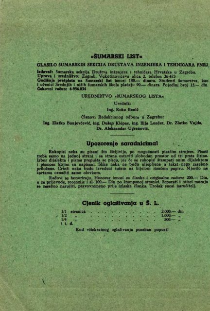 Å UMARSKI LIST 11/1948