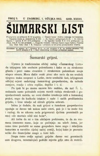 Å UMARSKI LIST 3/1912