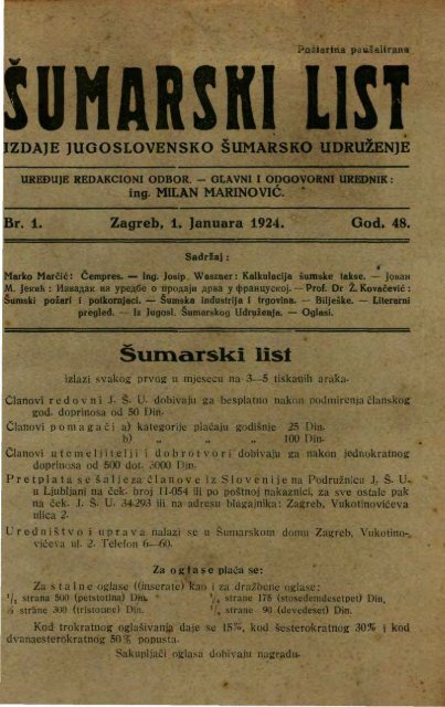 Å UMARSKI LIST 1/1924