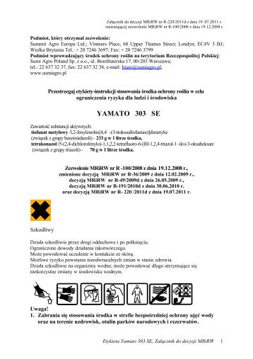 Etykieta-instrukcja stosowania Årodka - Sumi Agro