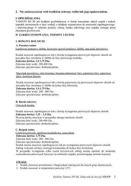Etykieta-instrukcja stosowania Årodka - Sumi Agro