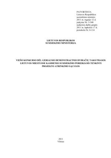 PATVIRTINTA Lietuvos Respublikos susisiekimo ministro 2011 m ...