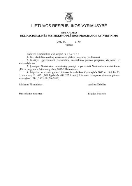 Susisiekimo sistemos plÄtros programos projektas