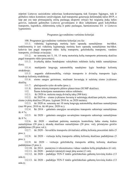 Susisiekimo sistemos plÄtros programos projektas